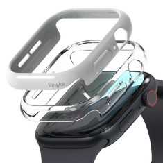 Husa pentru Apple Watch 10 42mm + Folie (set 2) - Ringke Slim - Clear / Light Gray foto