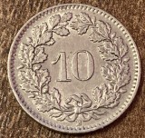C50 - Moneda foarte veche - Elvetia - 10 rappen - 1962