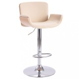 vidaXL Scaun de bar, crem, piele ecologică