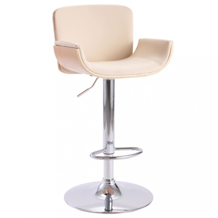 vidaXL Scaun de bar, crem, piele ecologică