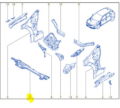 Traversa, Armatura sasiu Renault Megane, 2020-, montare fata, RapidAuto foto