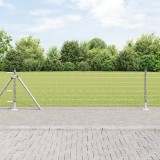 VidaXL gard euro cu 13 st&acirc;lpi flansați 0.6x50 m oțel galvanizat
