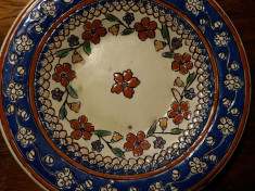 CERAMICA VECHE - MAJOLICA ELVETIANA - SEMNATA DE AUTOR - SFARSIT SECOL XIX foto