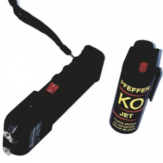 Kit pentru autoaparare Electrosoc plus spray OK jet 5 m