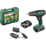 Masina de gaurit si insurubat (bormasina) pe acumulator Bosch UniversalDrill 06039D4001, 18 V, 1.5 Ah, 1450 RPM, 23/32 Nm, 30 mm diametru maxim gaurir