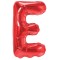 Balon folie metalizata litera e, flippy, 40 cm, umflati cu heliu sau aer, ambalaj individual, pai inclus, rosu