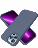 Huse silicon antisoc cu microfibra pentru Iphone 14 Plus Gri, Husa