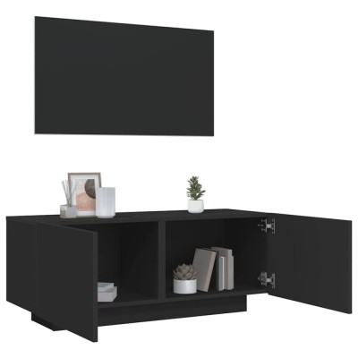 vidaXL Comodă TV, negru, 100x35x40 cm, lemn prelucrat foto
