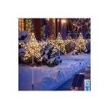 Lumini solare de Crăciun Joysing pentru exterior, 3 &icirc;n 1, lumini de Crăciun &icirc;n formă de stea cu st&acirc;lp și telecomandă