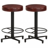 Cumpara ieftin Scaune de bar, 2 buc., 52 cm, piele naturală