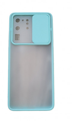 Huse silicon cu protectie camera slide Samsung Galaxy S20 Ultra , Turcoaz foto