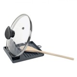 Suport Ustensile Gătit, Model 4 Locuri, Plastic, Culoare Gri, Dimensiuni 12.5x14x5cm, Oem