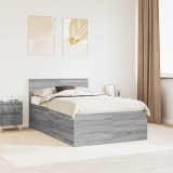 vidaXL Cadru de pat cu headboard Gri Sonoma 120 x 200 cm Lemn compozit 3408604