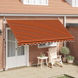 vidaXL Copertină retractabilă manual, portocaliu și maro, 400 cm 145840