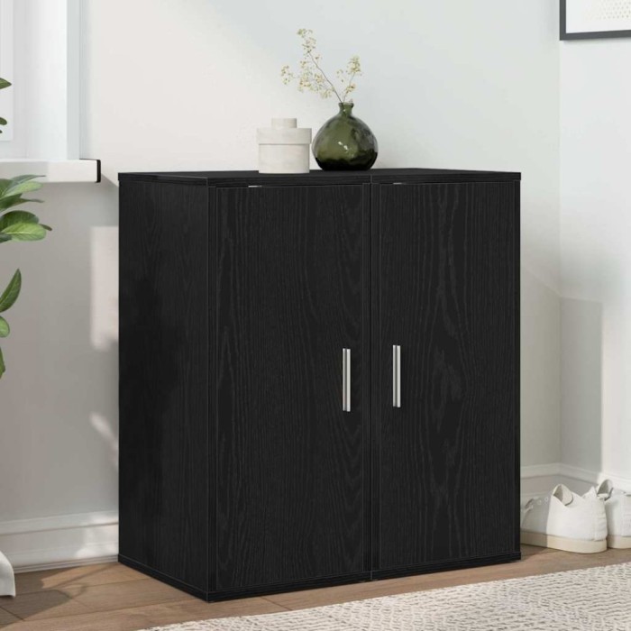 vidaXL Dulapuri pantofi 2 buc Stejar negru 32x35x70 cm Lemn prelucrat 862076