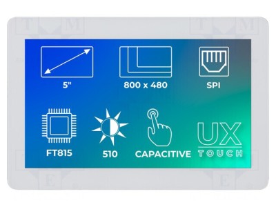Ecran TFT LED 5&amp;quot; 800x480 540cd/m2 foto