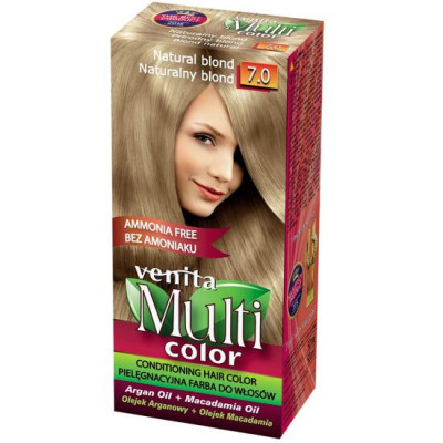 Vopsea de par fara amoniac, Multicolor, Venita, 50 ml, Nr. 7.0, Natural Blond foto