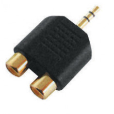 Adaptor jack 3,5mm stereo, tata - 2 X RCA mama, gold - 401620