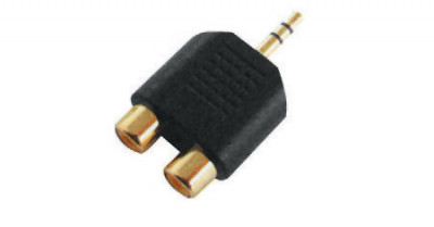 Adaptor jack 3,5mm stereo, tata - 2 X RCA mama, gold - 401620 foto