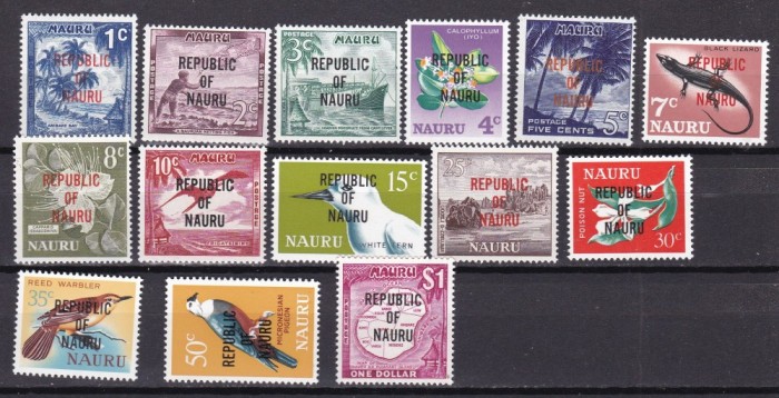 Nauru 1968 vederi fauna MI 69-82 MNH