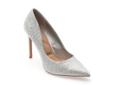 Pantofi eleganti ALDO argintii, STESSY 2.0, din material textil