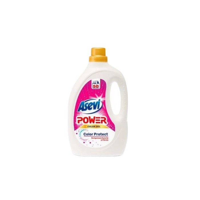 Detergent concentrat de rufe, Asevi Power Color Protect 2.5 L, 50 spalari