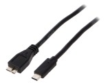 Cablu USB 3.0 Micro USB B la USB C Aurit 1m Negru