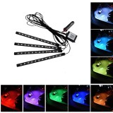 Set 4 benzi LED auto, RGB, 12 LED/banda, Q528