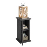 Masă decorativă FMD Matera, 57.4 cm, cu ușă, gri, noptieră, suport telefon, PAL melaminat, raft reglabil