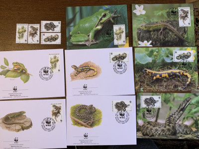 belgia - serie 4 timbre MNH, 4 FDC, 4 maxime, fauna wwf foto