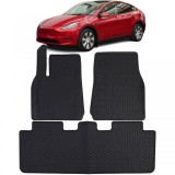 Set de covorase din cauciuc pentru masina, negre, premium, potrivit pentru Tesla Model Y din 2020 Performance AutoTuning