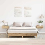 VidaXL Cadru pat fără saltea Stejar Artisan 140x200 cm Lemn prelucrat