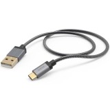 Cablu Incarcare Hama, Metal USB A-C, 1.5m, Gri