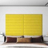 vidaXL Panouri de perete 12 buc. galben deschis 90x15cm textil 1,62 m&sup2;