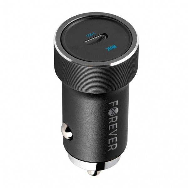 Incarcator Auto Forever CC-06, 20W, 3A, 1 x USB-C, Negru
