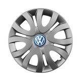 Set 4 Capace Roti 15 inchi (R15) Compatibile Cu VOLKSWAGEN model - 330, Sigla Albastra