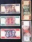 SV * Brazilia LOT 100 - 200 - 500 - 1000 - 5000 CRUZEIROS 1970 - 1980 * VG / F