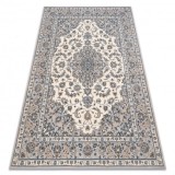 Covor L&acirc;nă NAIN Ornament, cadru, 7335/51635 bej / albastru, 120x170 cm