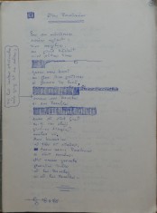 Manuscrisul unei poezii de Gheorghe Tomozei din volumul Țara lui Făt Frumos, 1976, Din Rom&acirc;nia