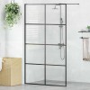 VidaXL Paravan de duș walk-in negru 115x195 cm sticlă ESG transparentă 151036