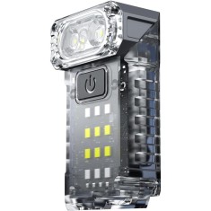 Lanterna uv led portabila, flippy, incarcare usb tip c, raza 50 m, 5w, 3 culori de lumina, 1200 mah, 8 x 2 x 4.2 cm, transparent fluorescent