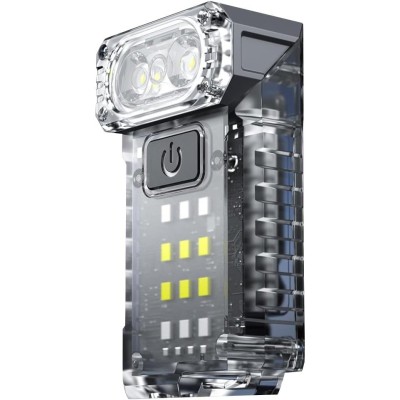 Lanterna uv led portabila, flippy, incarcare usb tip c, raza 50 m, 5w, 3 culori de lumina, 1200 mah, 8 x 2 x 4.2 cm, transparent fluorescent foto