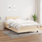 Cumpara ieftin Gossi pat box spring cu saltea, crem, 120x200 cm, textil