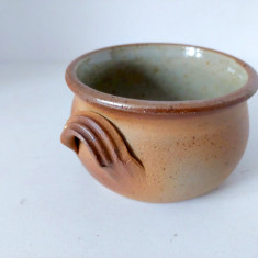 Vas ceramic vintage studio art, gresie (stoneware) semnat, 6cm inaltime x 9cm