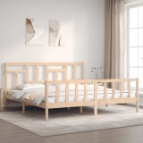 vidaXL Cadru pat cu tăblie 200x200 cm, lemn masiv de pin