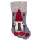 Cizmuliță Decorativă Crăciun, Model Gnome 3D, Culoare Gri cu Inimi Roșii, 45cm, Poliester