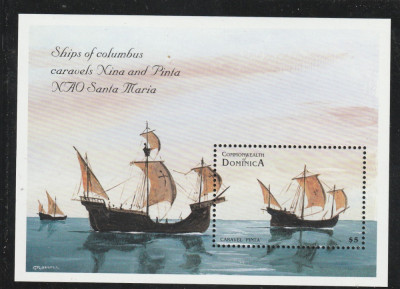 Guyana 1998-Nava Caravela Pinta,colita,dant.MNH,Mi.Bl.353 foto