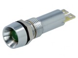 Lampă de control LED verde 24VDC IP67 &Oslash;8,4mm alamă