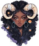 Sticker decorativ, Zodiac Capricorn, Negru, 1377STK-3