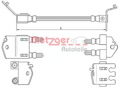 Conducta / cablu frana FORD TRANSIT bus (FD, FB, FS, FZ, FC) (2000 - 2006) METZGER 4112547 foto